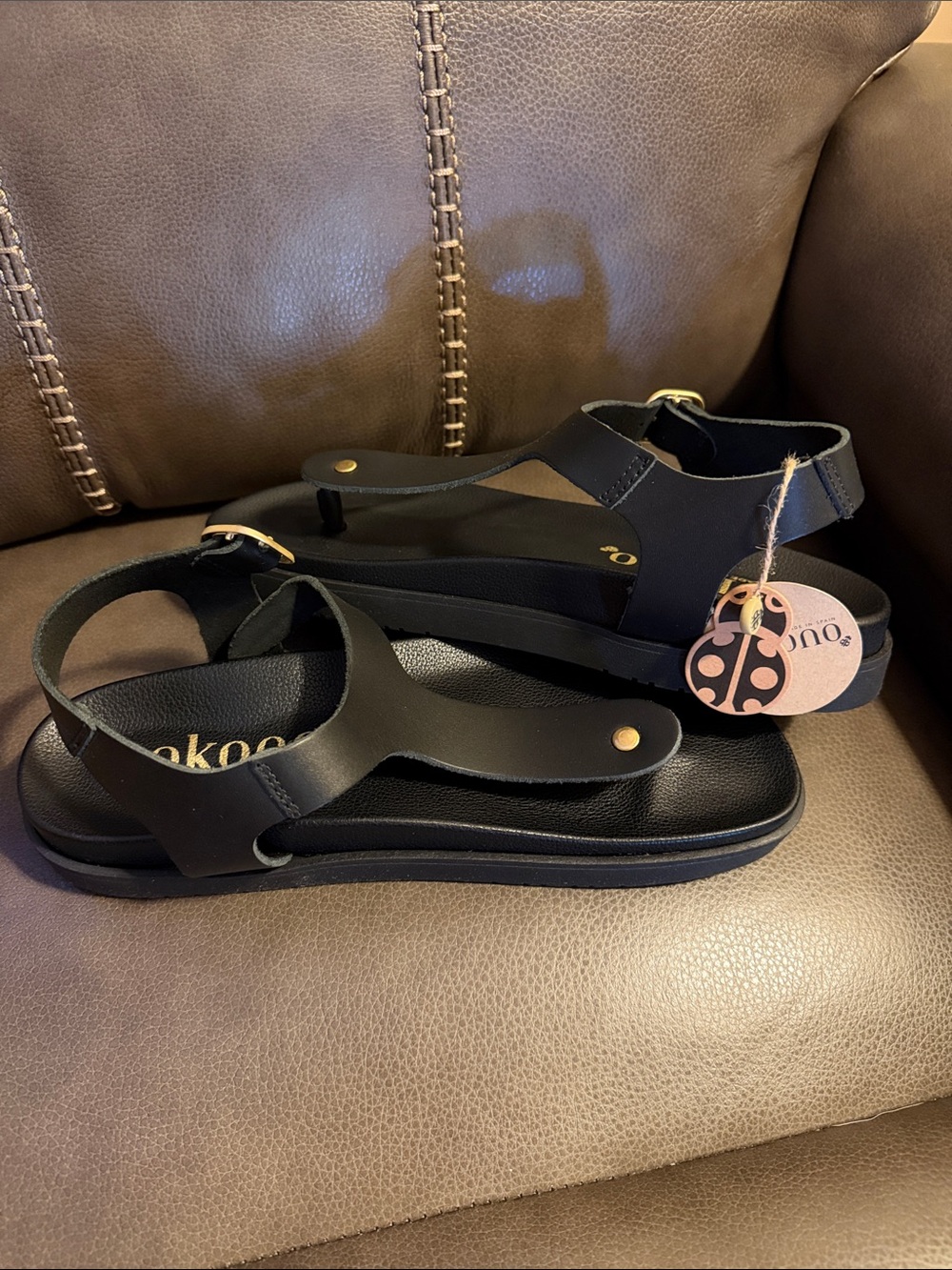 Black Women's T-Strap Sandals by Yokono Made in Spain